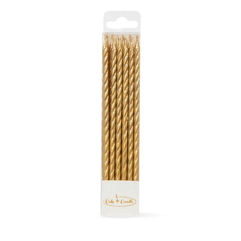 CANDLES SPIRAL GOLD (Pack of 12) - Cake Decorating Central