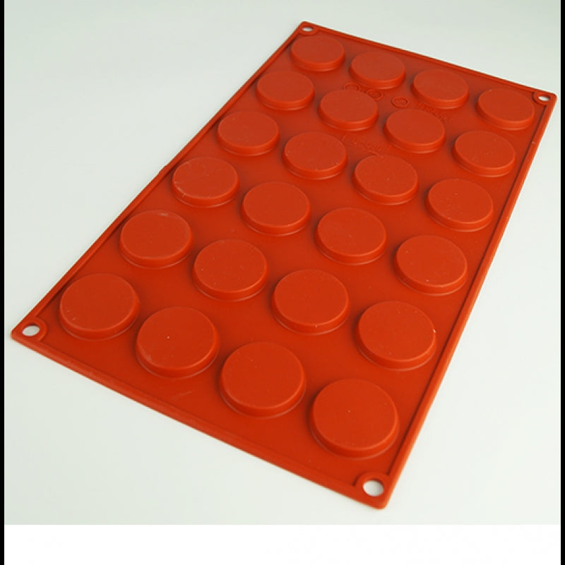 FLAT ROUND DISC chocolate mould 24 cavity