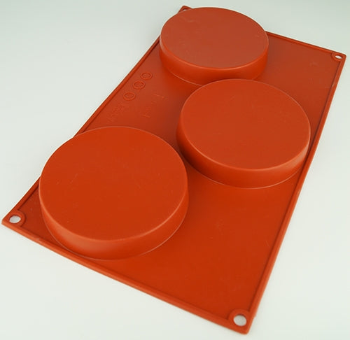 FLAT ROUND DISC chocolate mould 3 cavity