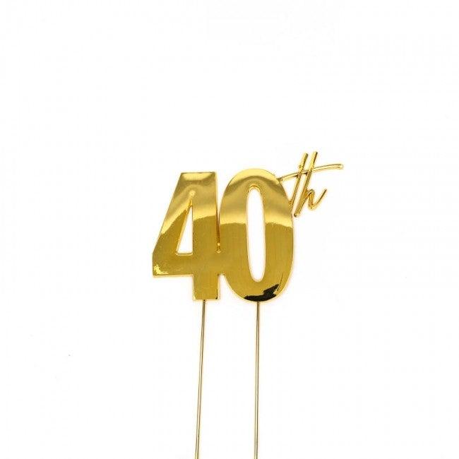 40th Gold Metal Cake Topper - Cake Decorating Central