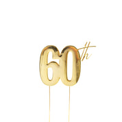 60th Gold Metal Cake Topper