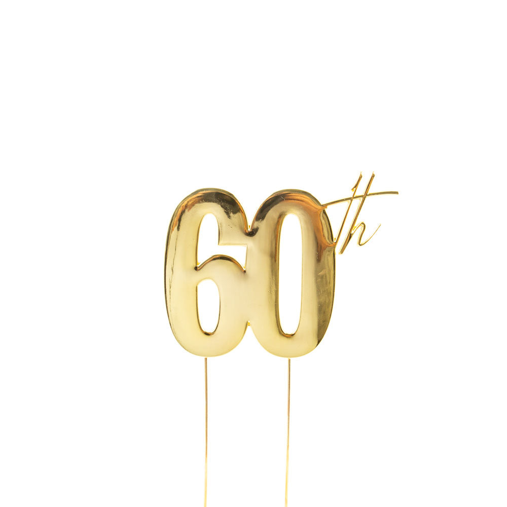 60th Gold Metal Cake Topper