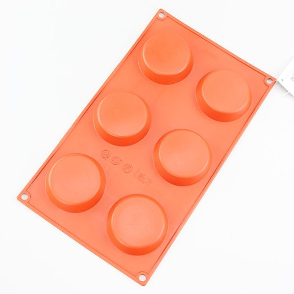 FLAT ROUND DISC chocolate mould 6 cavity