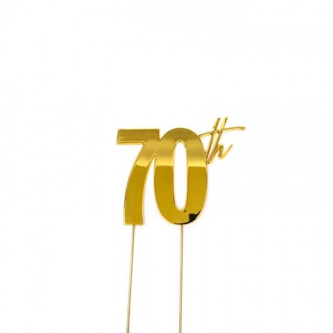 70th Gold Metal Cake Topper - Cake Decorating Central