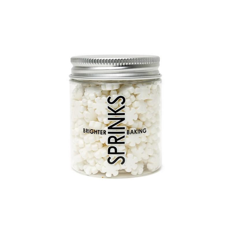 SPRINKS WHITE SNOWFLAKES 70g - Cake Decorating Central