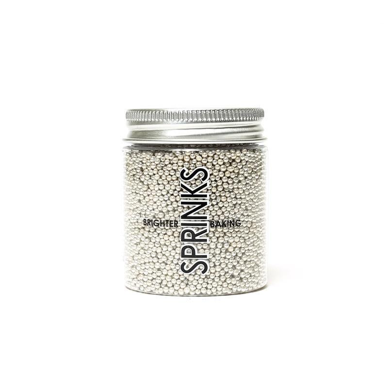 SPRINKS Cachous SILVER 2mm 85g - Cake Decorating Central