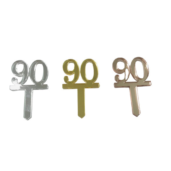 SILVER 90 Mirror Cupcake Pick