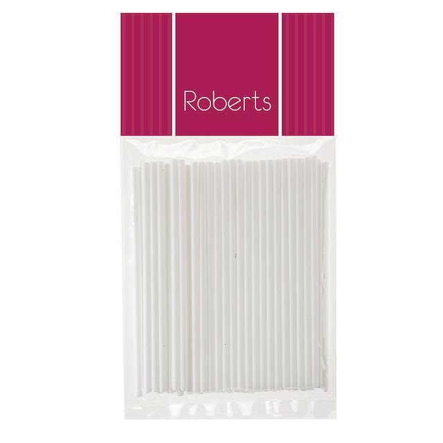 Lollipop Sticks 10cm WHITE 50pk - Cake Decorating Central