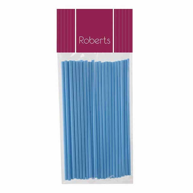 Lollipop Sticks 15cm BABY BLUE 25pk