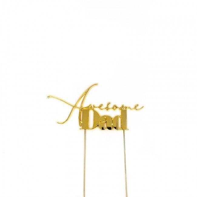 AWESOME Dad Gold Metal Cake Topper