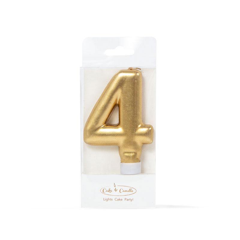 CANDLE GOLD - NUMBER 4 - Cake Decorating Central