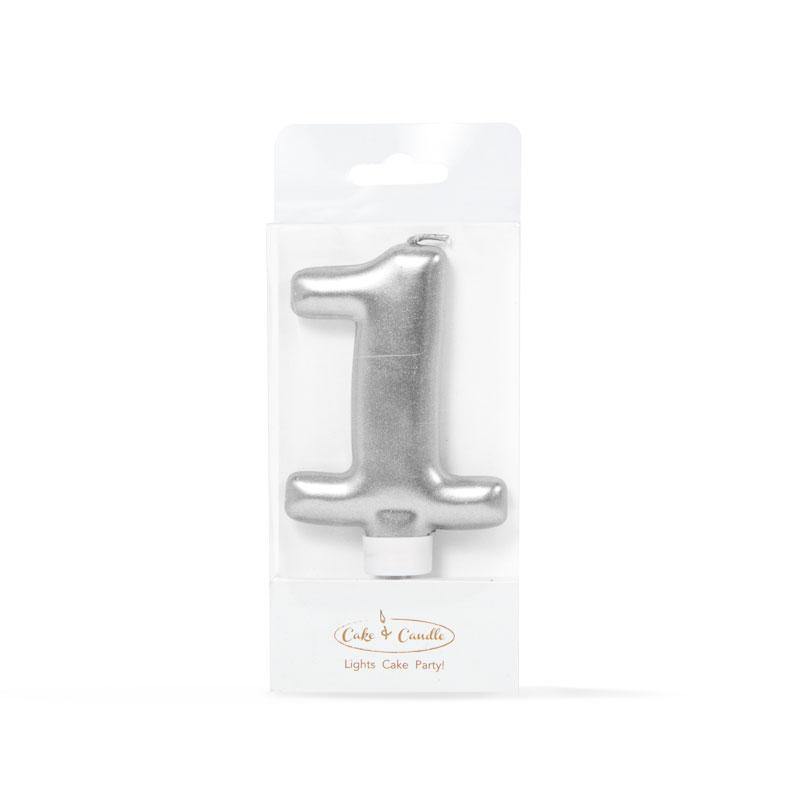 CANDLE SILVER - NUMBER 1 - Cake Decorating Central