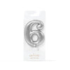 CANDLE SILVER - NUMBER 6 - Cake Decorating Central