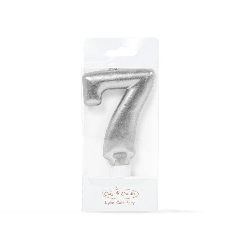 CANDLE SILVER - NUMBER 7 - Cake Decorating Central