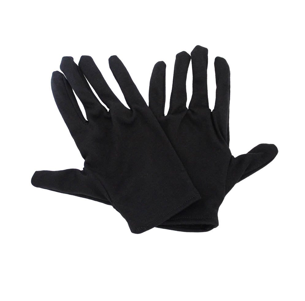 COTTON GLOVES - BLACK (pair)