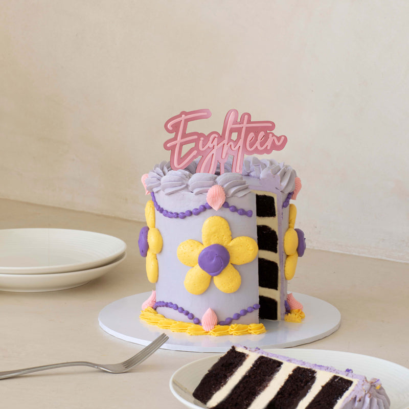 Eighteen Pink Opaque + Pink Layered Cake Topper