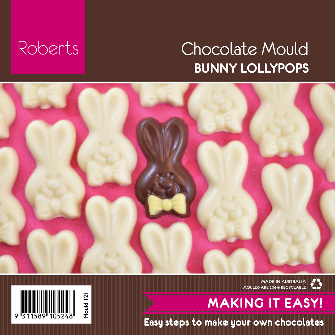 Easter Bunny Lollipop 6cm Chocolate Mould