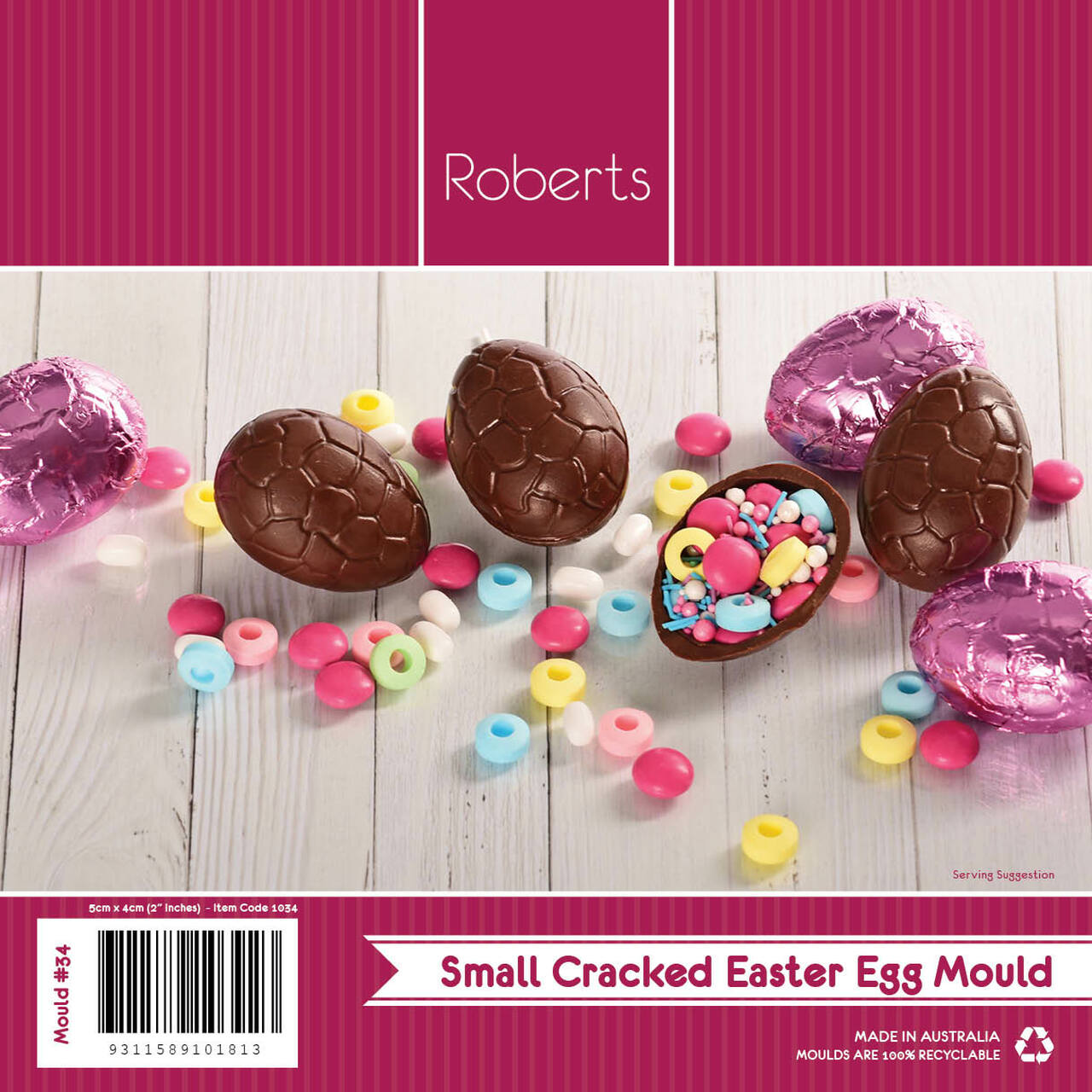 Easter Egg Crackled 5.5cm chocolate mould