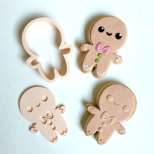 Mini Gingerbread Man Cutter & 3D Embosser Set
