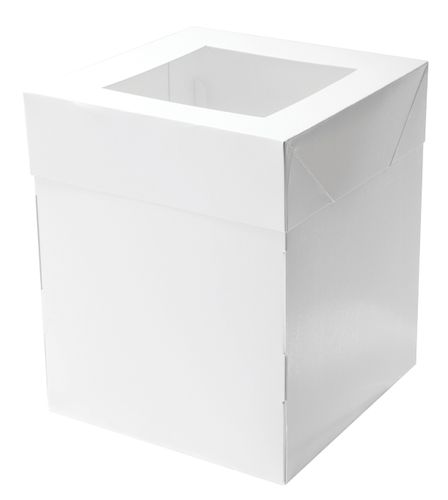 Mondo White Window Cake Box 8inch x 10inch Tall - Cake Decorating Central