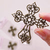 More Deco ANTIQUE GOLD FILLIGREE CROSS (6 PACK)