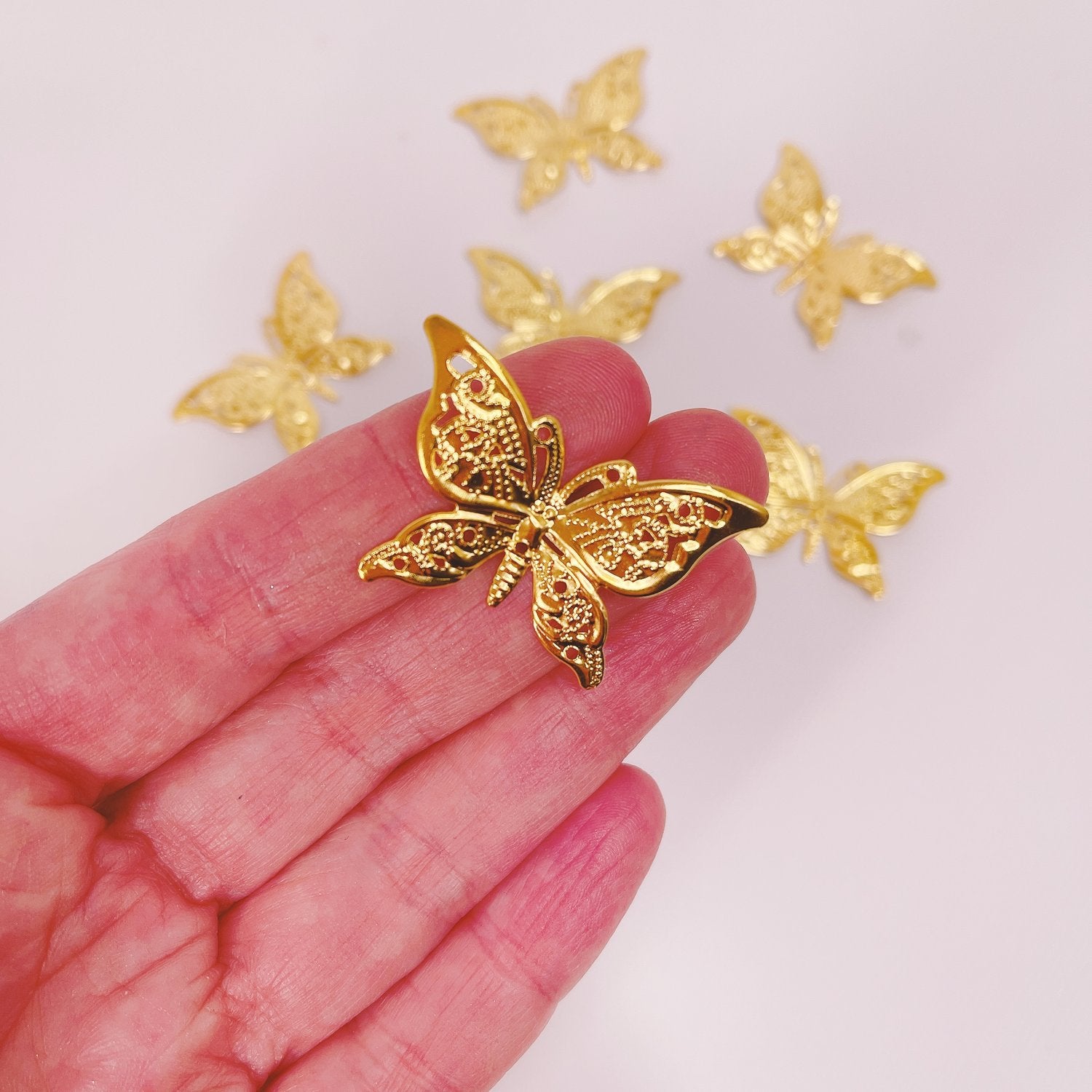 More Deco FILIGREE GOLD BUTTERFLIES (10 PACK)