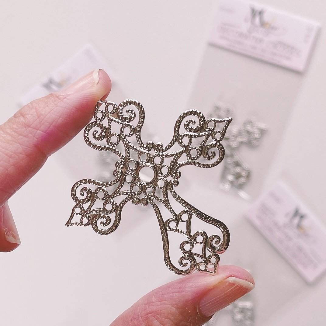 More Deco SILVER FILLIGREE CROSS (6 PACK)