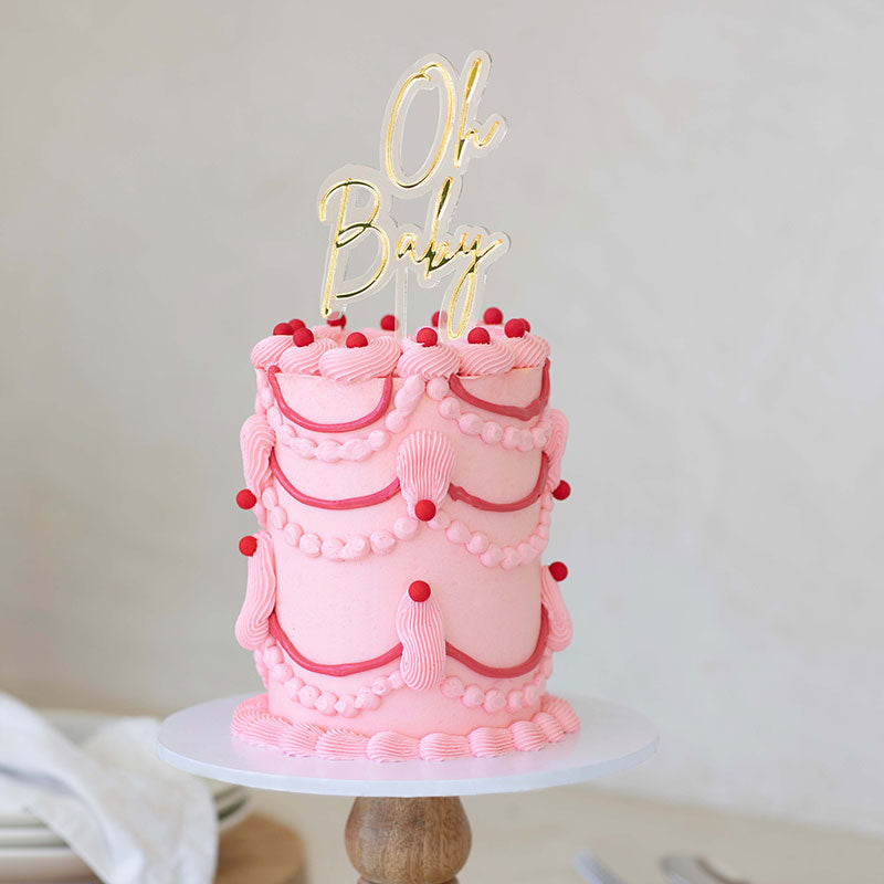 OH BABY GOLD + OPAQUE Layered Cake Topper