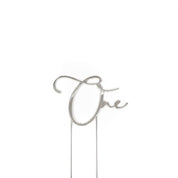 One Silver Metal Cake Topper