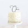 ONE Silver Metal Cake Topper