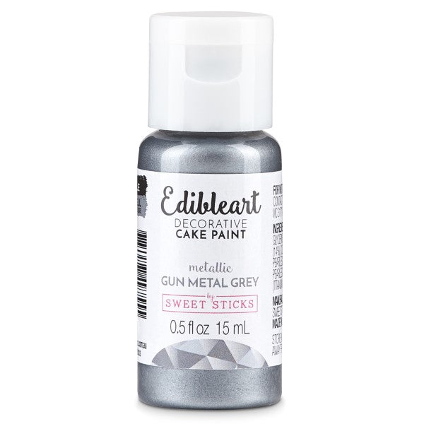 Edible Art Decorative Paint METALLIC GUN METAL GREY 15ml