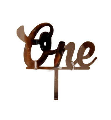 ONE Rose Gold Mirror Cake Topper - Cake Decorating Central