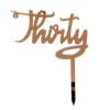 THIRTY Rose Gold Mirror Cake Topper - Cake Decorating Central