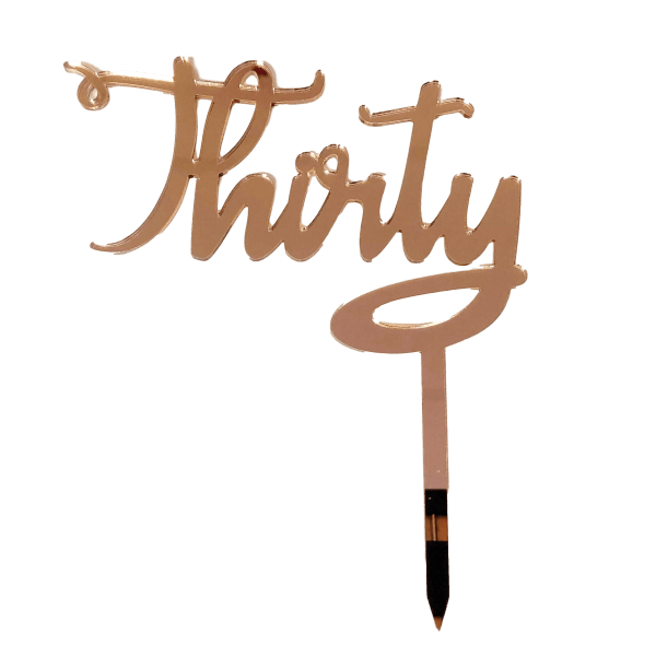 THIRTY Rose Gold Mirror Cake Topper - Cake Decorating Central