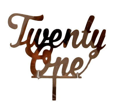 TWENTY ONE Rose Gold Mirror Cake Topper - Cake Decorating Central