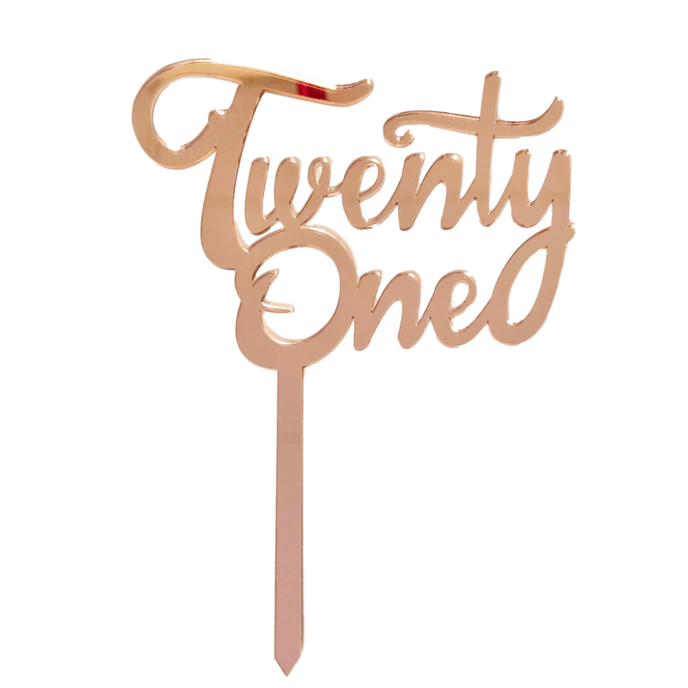 TWENTY ONE Rose Gold Mirror Cake Topper - Cake Decorating Central
