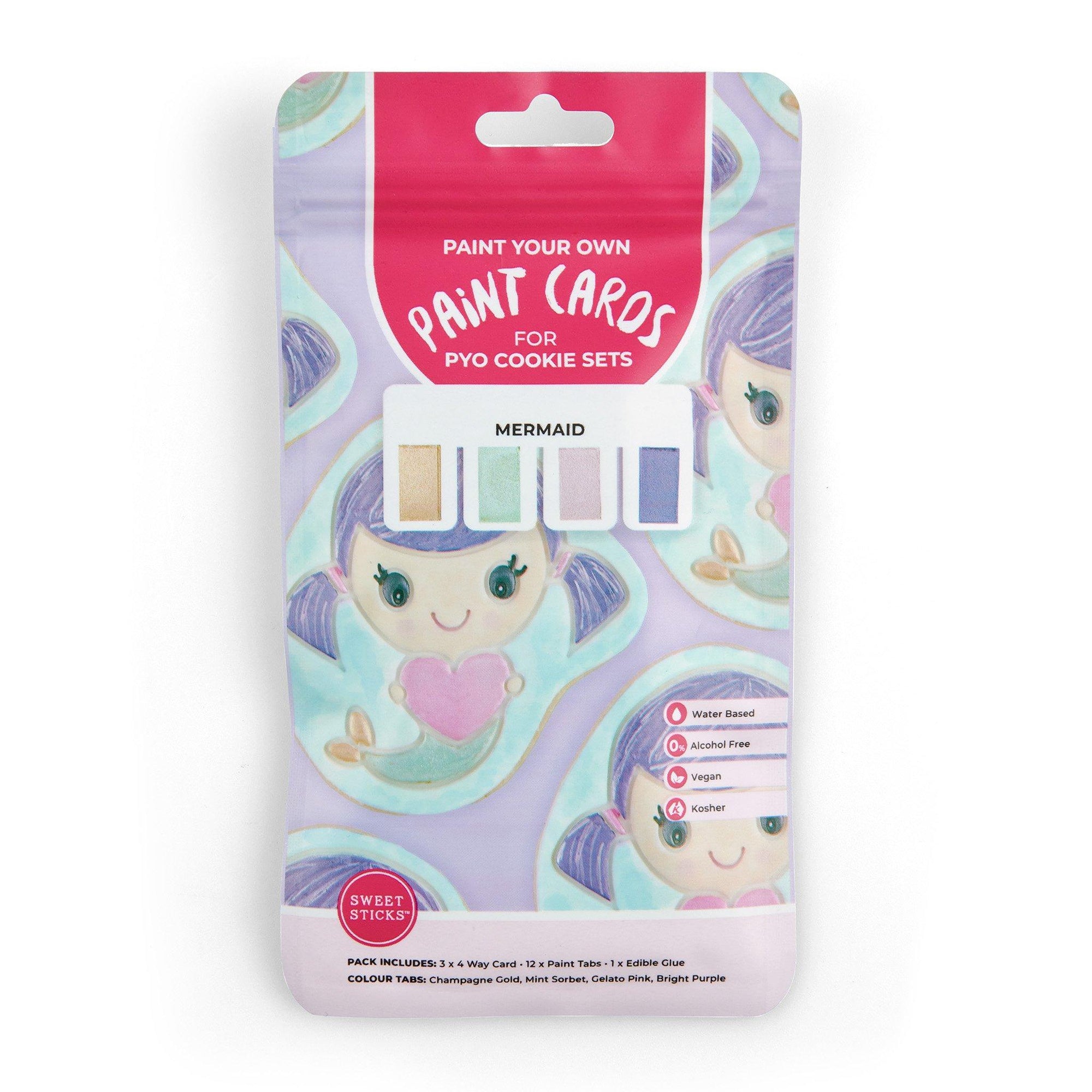 PYO Paint Cards MERMAID - Cake Decorating Central