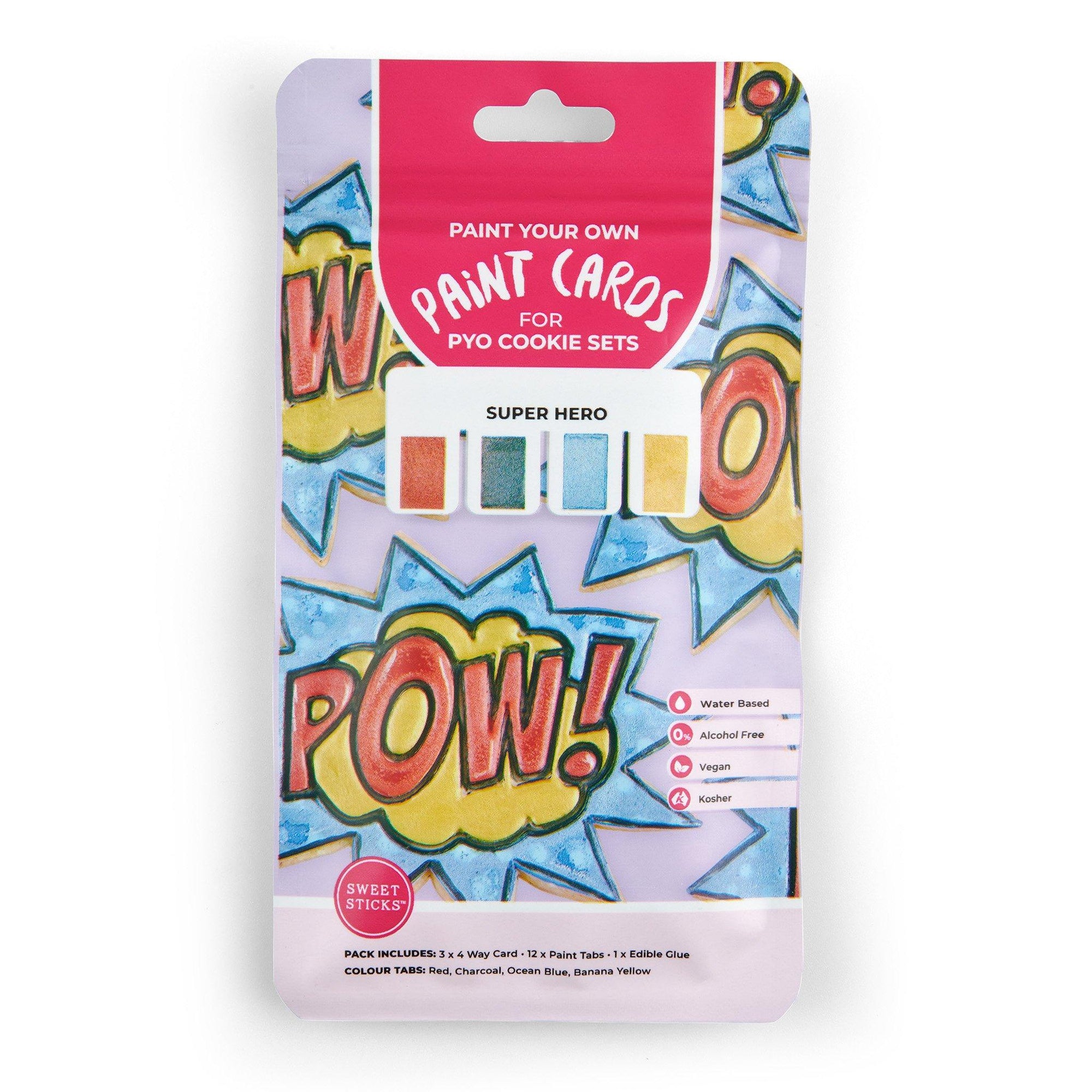 PYO Paint Cards SUPER HERO - Cake Decorating Central