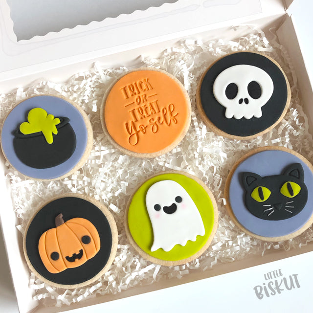 TRICK or TREAT YO SELF 60mm COOKIE EMBOSSER by Little Biskut