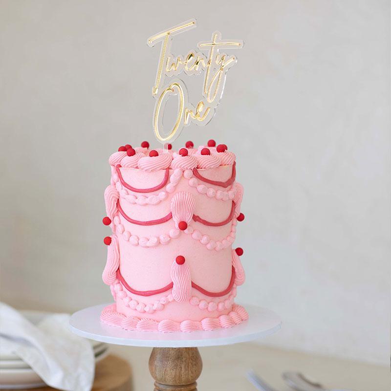 TWENTY ONE GOLD + OPAQUE Layered Cake Topper