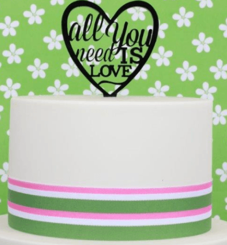 ALL YOU NEED IS LOVE BLACK Acrylic Cake Topper - Cake Decorating Central