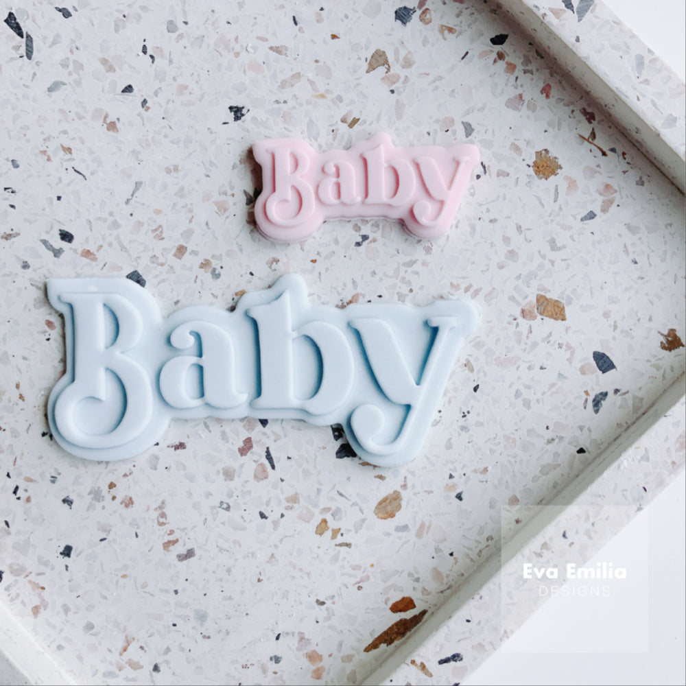 BABY Text Mini Debosser + Cutter Set