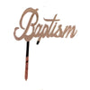 BAPTISM Rose Gold Mirror Cake Topper