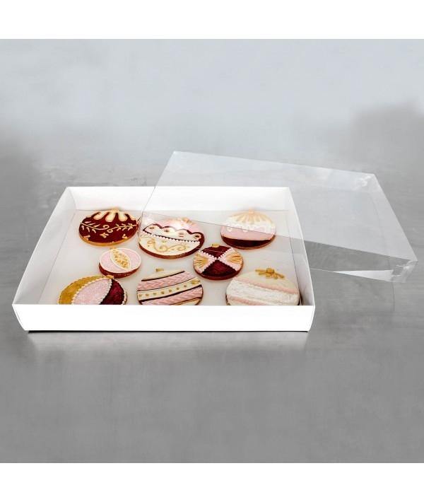 Biscuit Box with Clear Lid - 32cmx25cmx5cm - Cake Decorating Central
