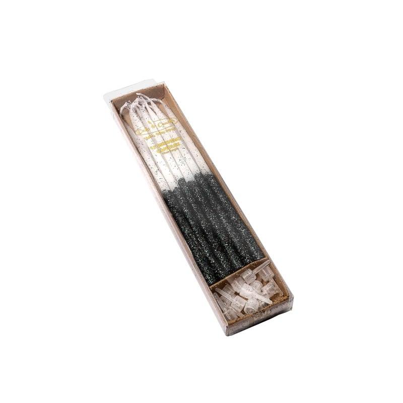 Candles BLACK GLITTER DIPPED pack 12 - Cake Decorating Central