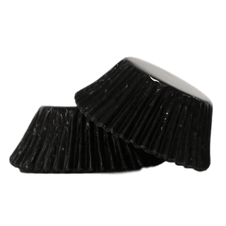 BLACK Mini Foil Cupcake Papers 500pk - Cake Decorating Central