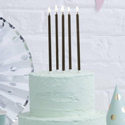 Candles BLACK 12cm pack 12 - Cake Decorating Central