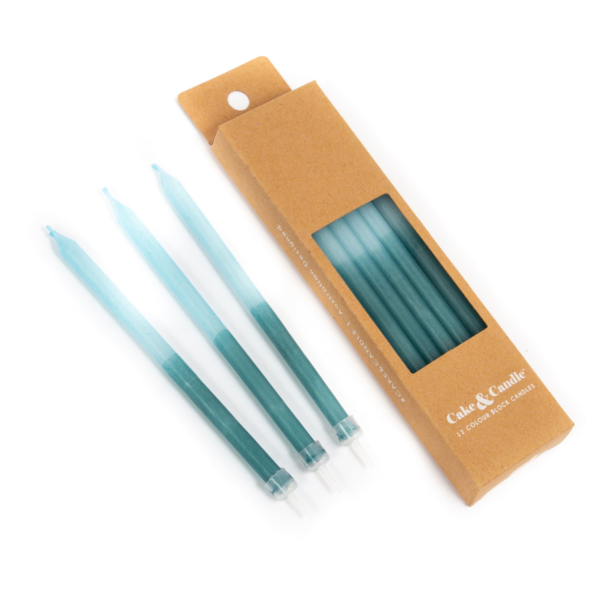 BLUE Hand Dipped Candles 12pk