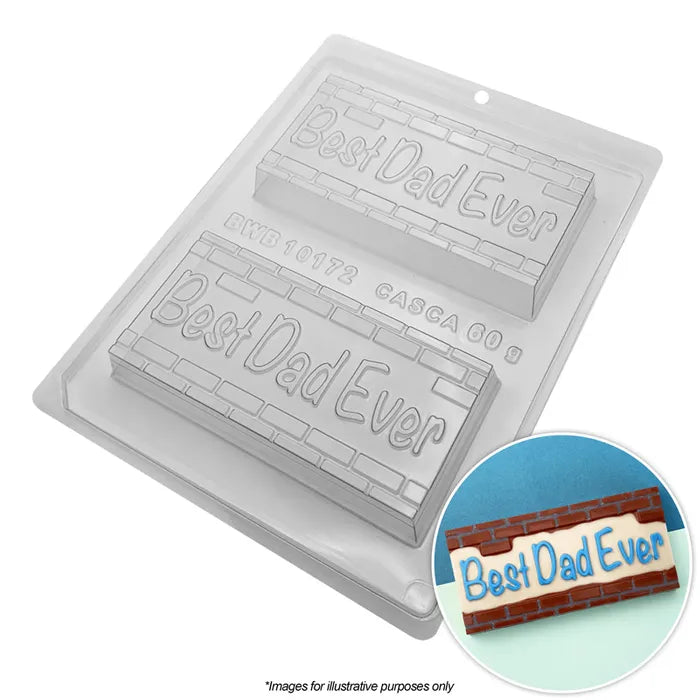 BWB BEST DAD EVER BRICK BARK CHOCOLATE MOULD (3 PCE)