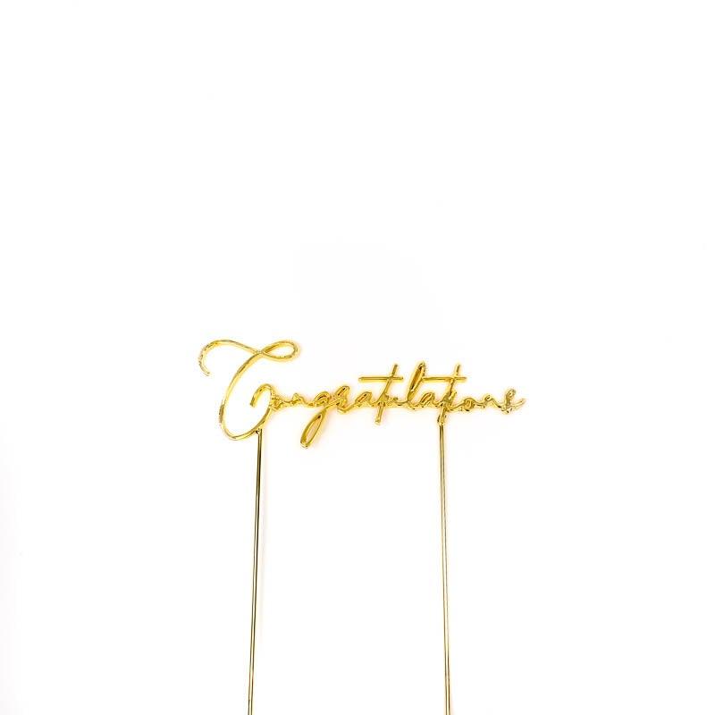 Congratulations Gold Metal Cake Topper - Cake Decorating Central